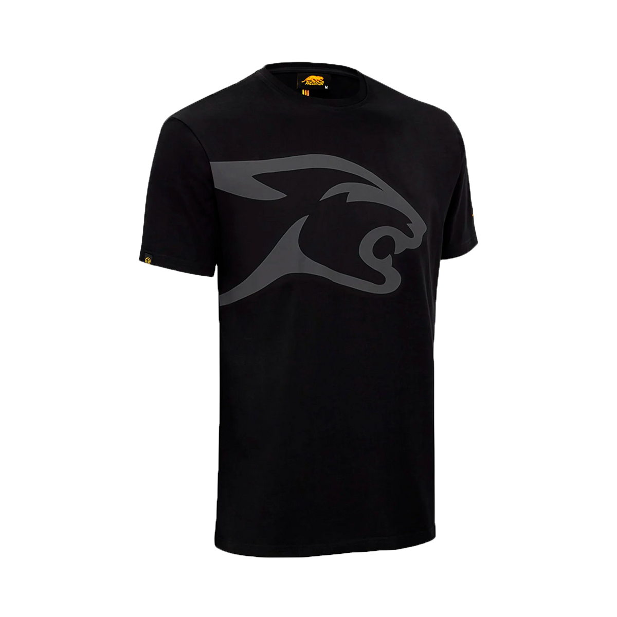 Black Tshirt with grey cat head front