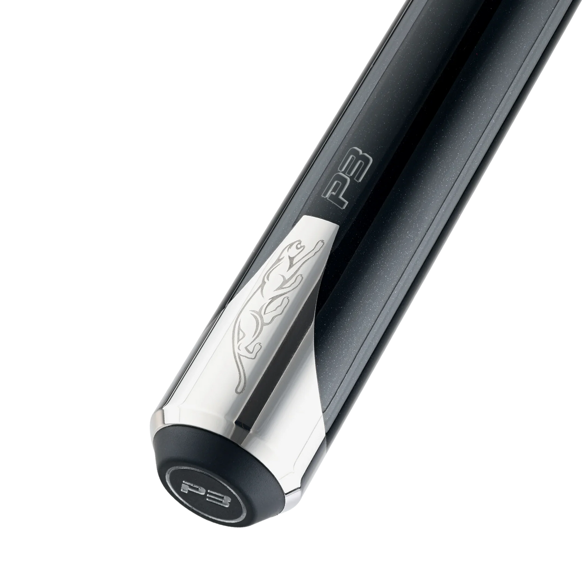 P3 Black Pool Cue No Wrap Butt Closeup Rotated