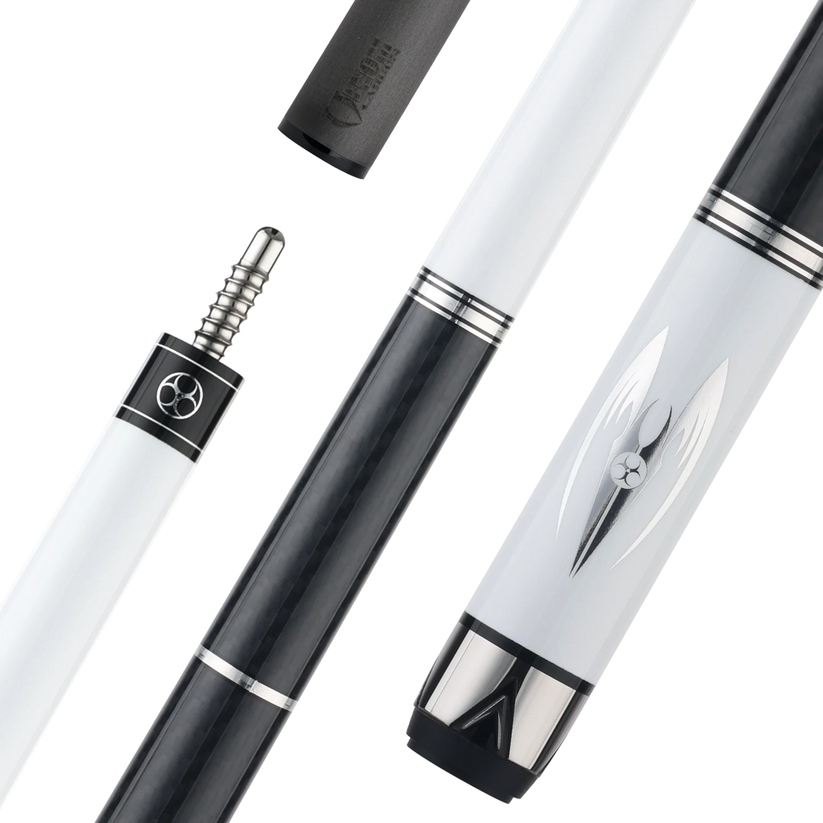 POISON Maelith White and Black Vinyl Wrap Pool Cue