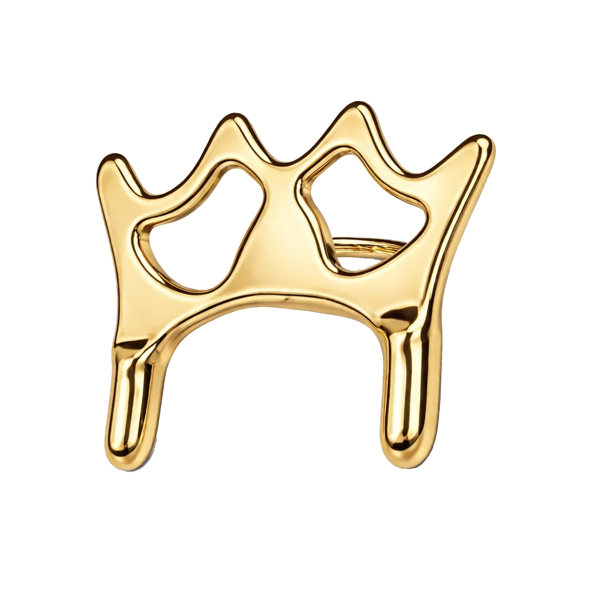 De Luxe Brass Screw-On Bridge Head with Crown-Shaped Top and Two Legs