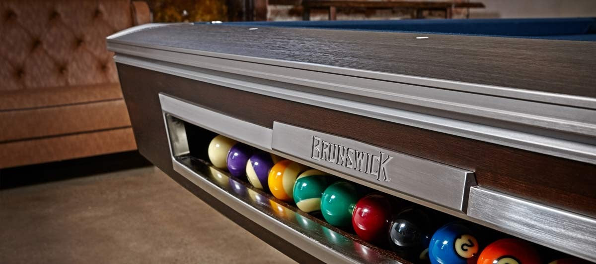 Brunswick Gold Crown VI Mahogany Pool Table Closeup