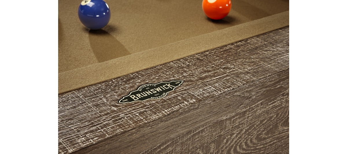 Brunswick Botanic Rustic Dark Brown 7ft Pool Table With Pool Balls