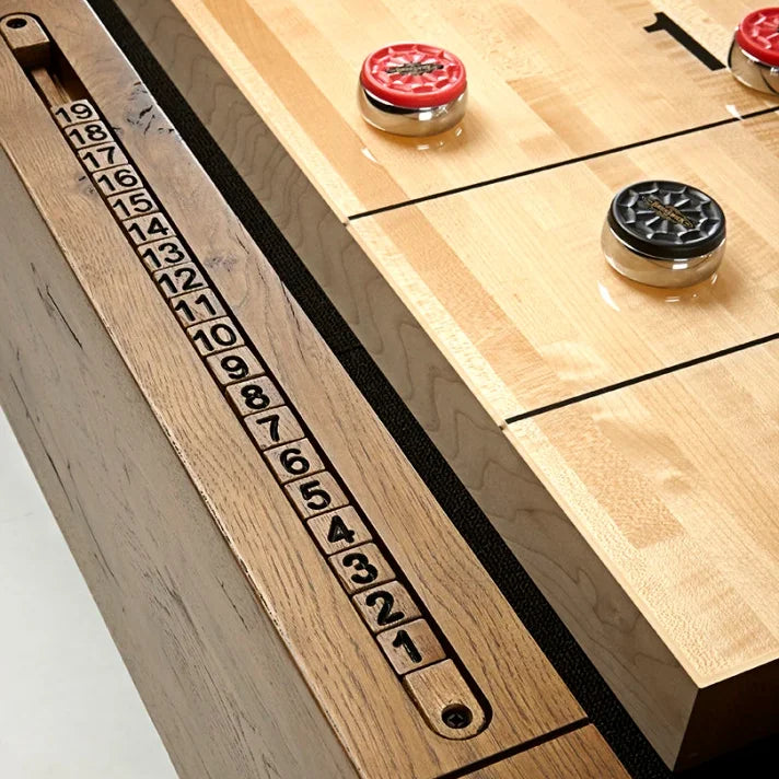 Brunswick Parsons 12 ft Shuffleboard in Natural Oak With Scoreboard