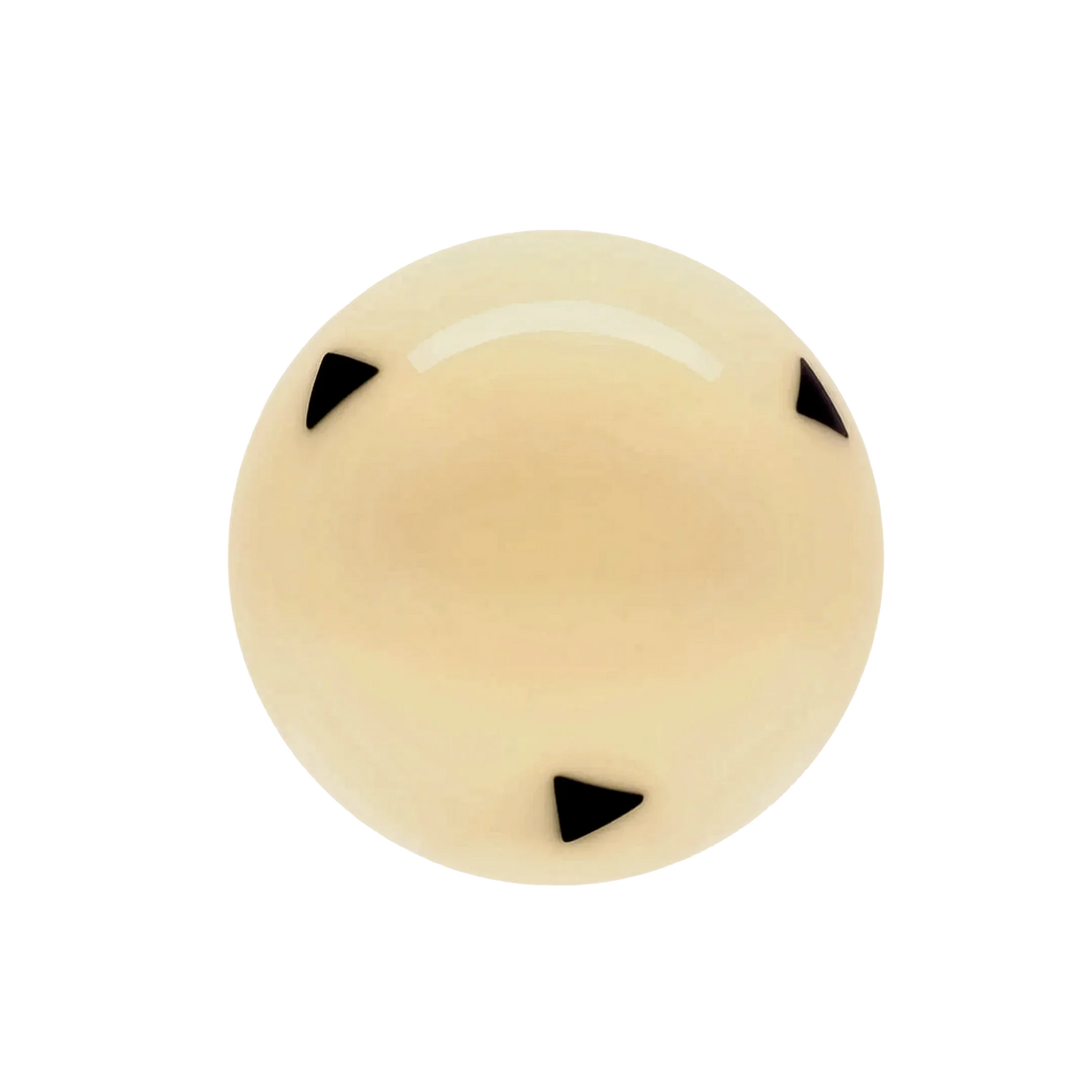 White cue ball with black triangles