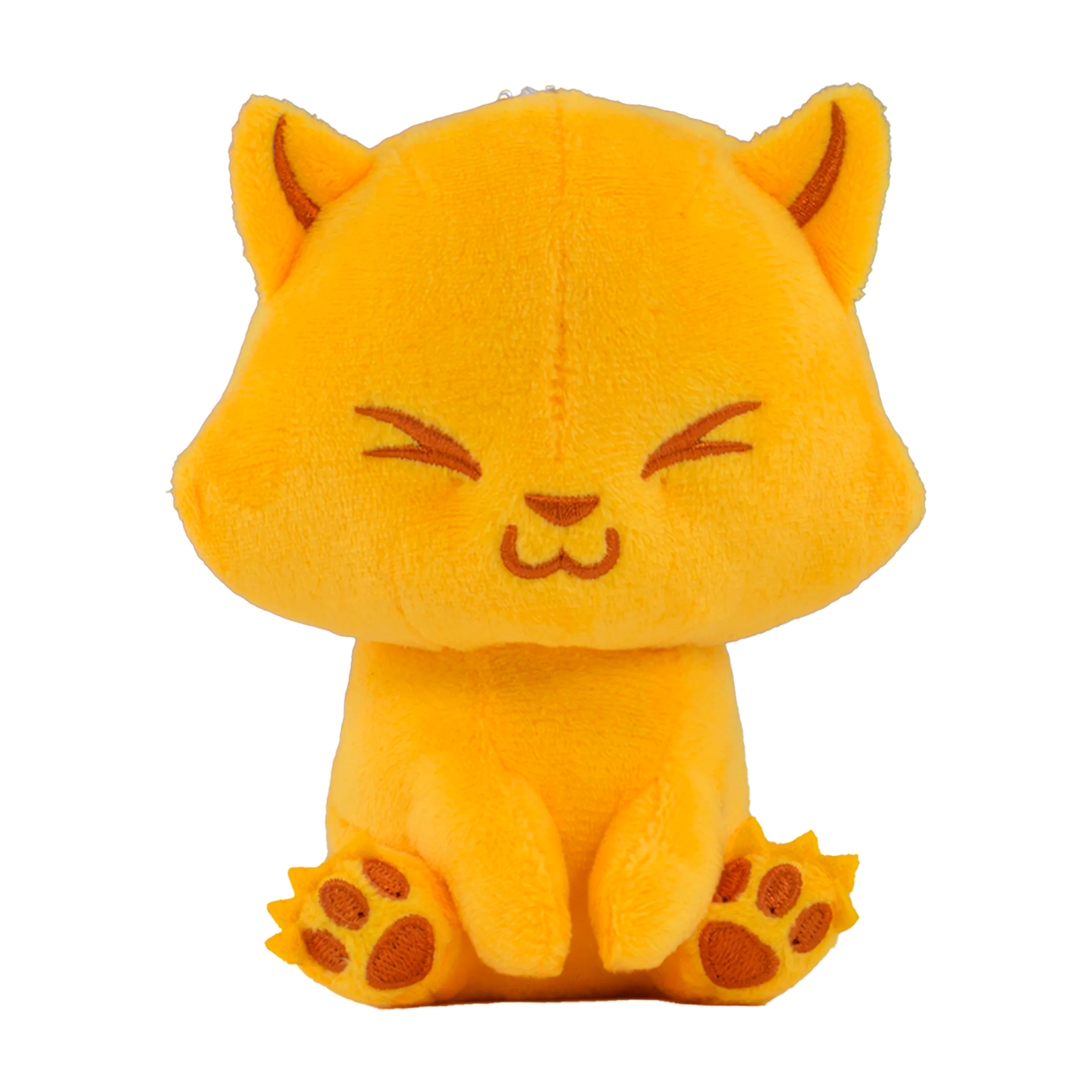 Yellow Plush Cat Toy Keychain