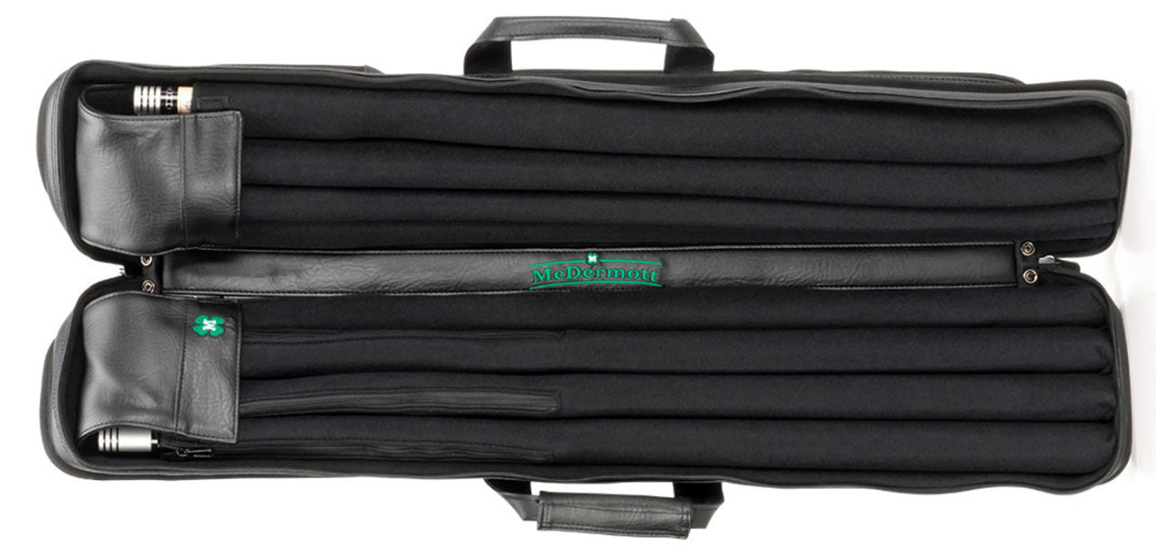 McDermott Soft Pool Cue Case Black 4x8 Opened