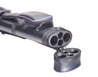 Cyber Oval 2x2 Black/Purple Hard Pool Cue Case With Shoulder Strap Open