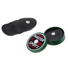 Tefco Master Spots Black Table Spots Fanned Out Beside the Open Green Tin
