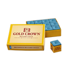 Brunswick Gold Crown Blue Billiard Chalk, 12 Pieces, Open Box with One Loose Cube