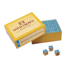 Brunswick Gold Crown Blue Billiard Chalk, 144 Pieces, Open Box with Loose Cubes
