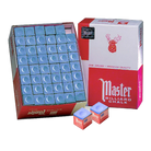 Master Blue Billiard Chalk, 144 Pieces, in Open Box with Two Loose Cubes