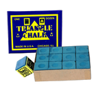 Triangle Blue Billiard Chalk, 12 Pieces, Open Tray with Box and One Loose Cube