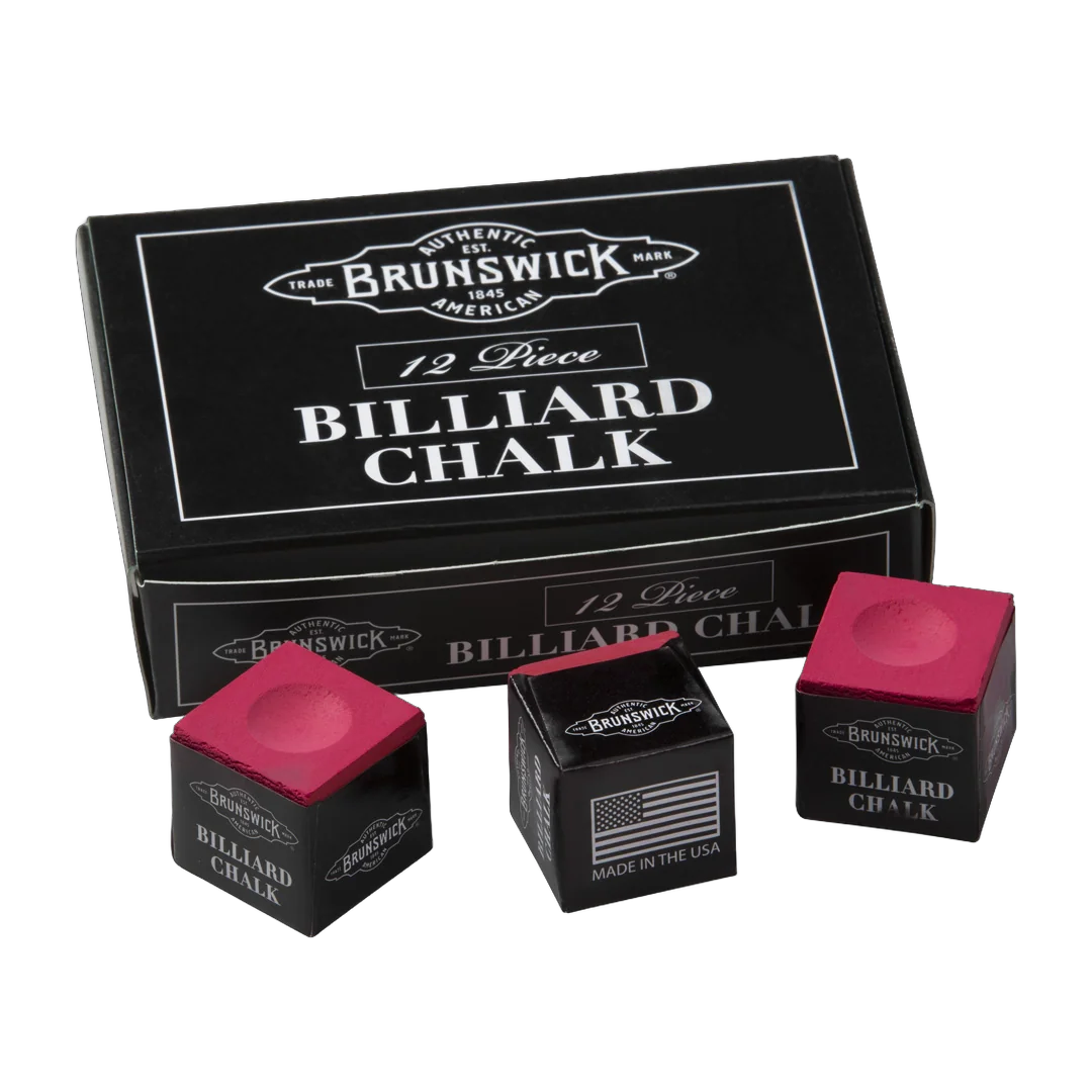 Brunswick Billiard Chalk, Cardinal Red, 12-Piece Box with Three Loose Cubes