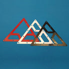 Red, White and Black 8, 9 and 10-Ball Racking Templates on Blue Billiard Cloth