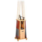 Brunswick Heritage Floor Cue Rack In Natural Hickory Holding Eight Cues
