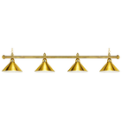 Evergold 4-Shade Billiard Lamp With Polished Brass Cone Shades and Brass Bar