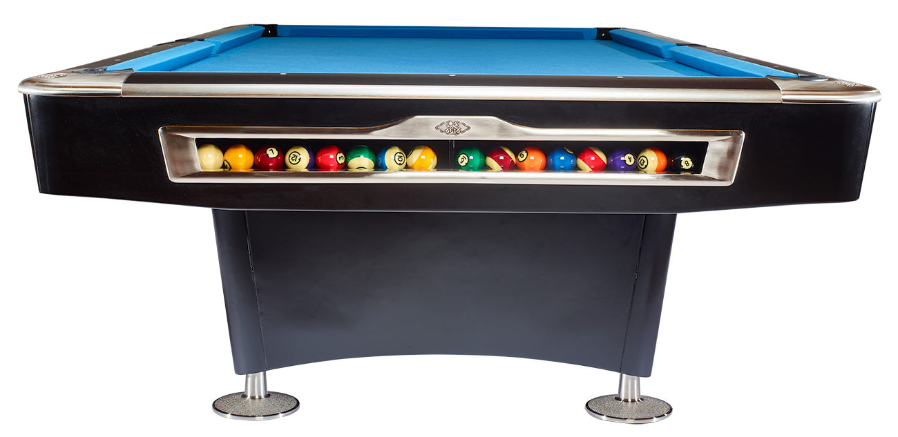 Olio 4909 Matte Black 8ft Pool Table Front