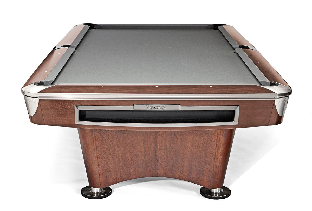 Brunswick Gold Crown VI Mahogany Pool Table Front