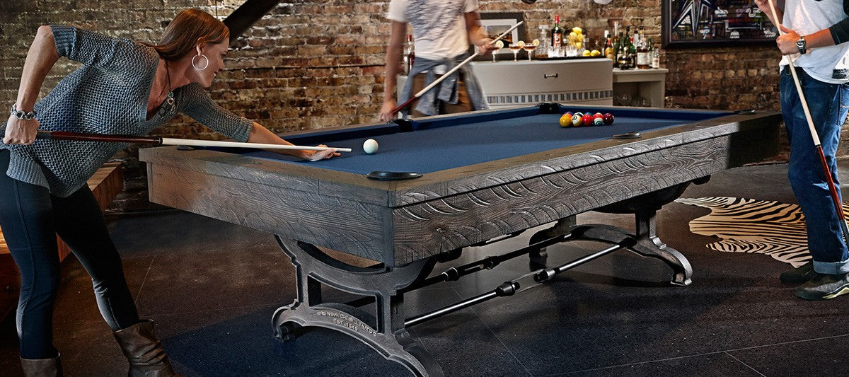 People Playing At A Brunswick Birmingham 8ft Pool Table