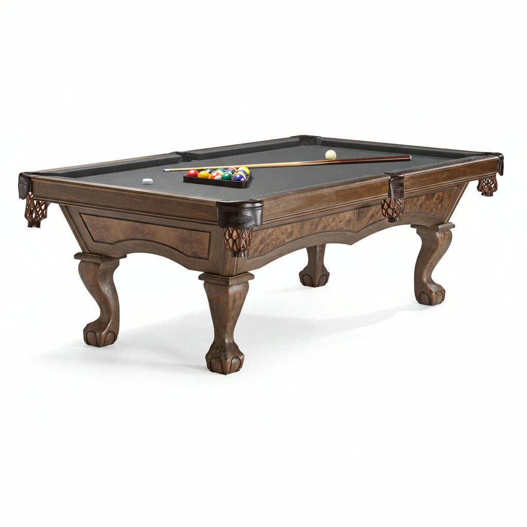 Brunswick Brae Lock 8ft Nutmeg Pool Table Grey Cloth