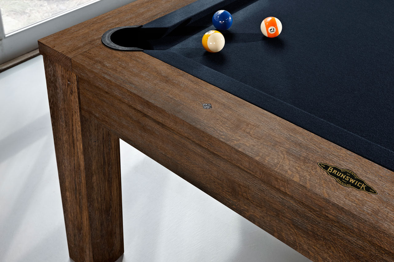 Brunswick Soho Charcoal Grey 8ft Pool Table Closeup Corner