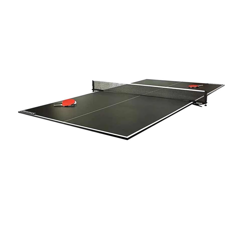 Brunswick Table Tennis Conversion Top With Net and Two Red Paddles