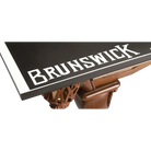Close-Up of the Brunswick Logo on the Corner of the Black Table Tennis Conversion Top