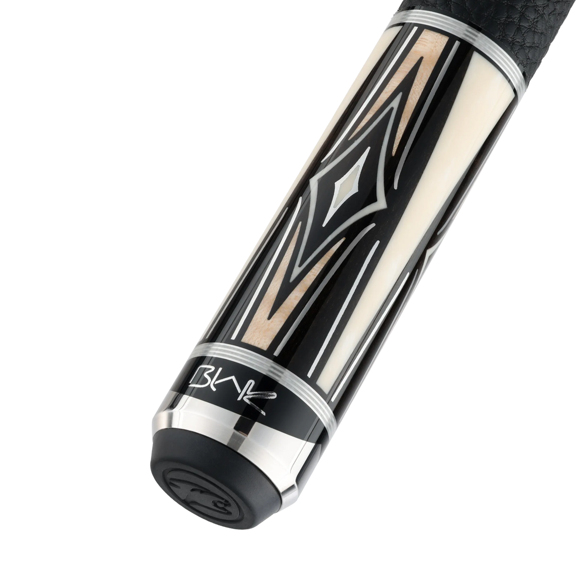 Blak5 1 Pool Cue Leather Wrap Butt With Brand Mark Rotated