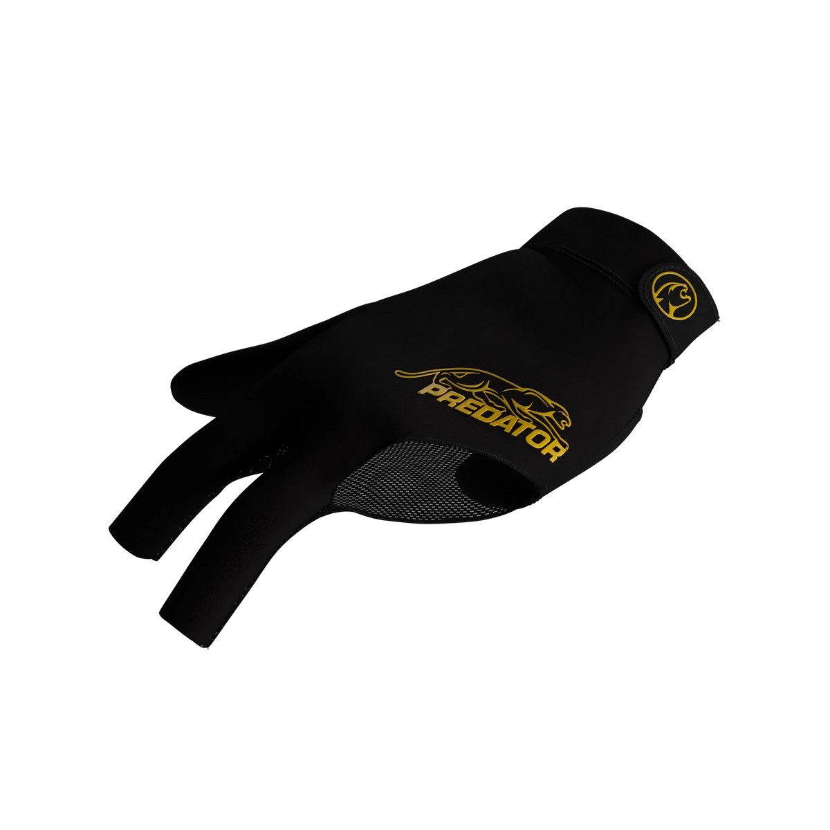 Black and Gold Closed Thumb Predator Second Skin Billiard Glove Left Hand
