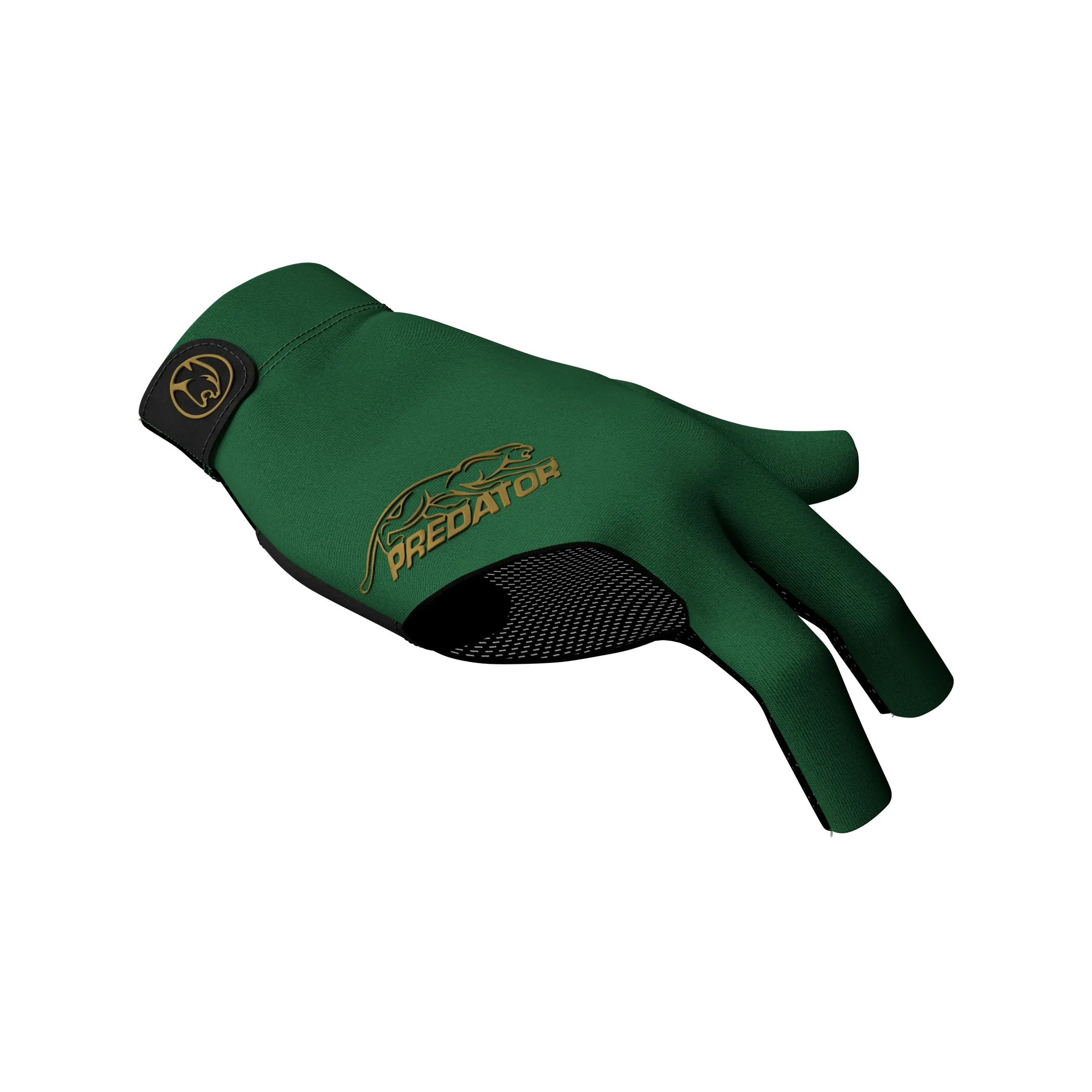 Green glove with gold Predator branding right hand with thumb