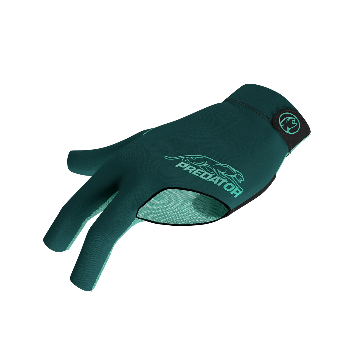 Green glove with teal Predator branding