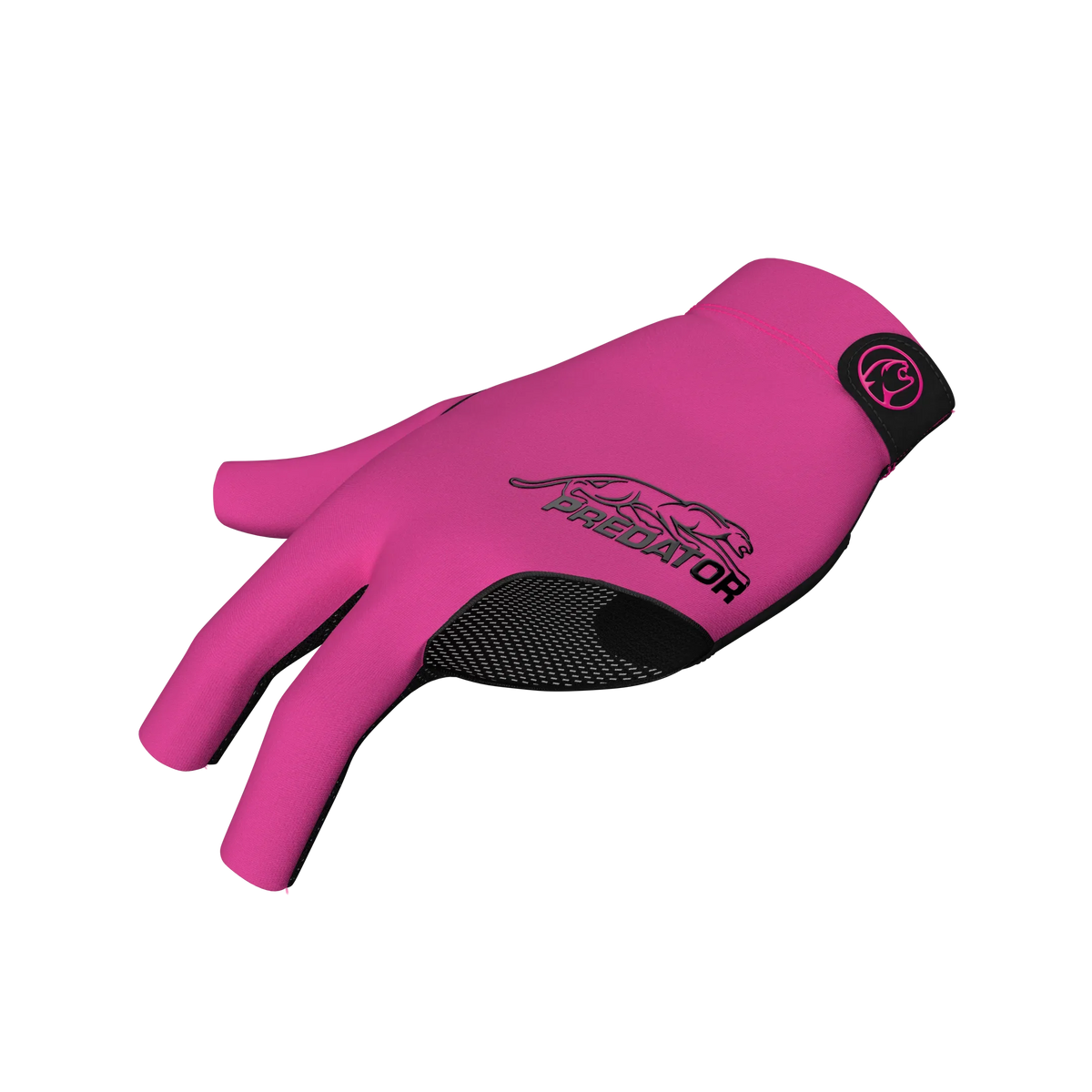 Pink and Black Predator Second Skin Billiard Glove Left Hand Palm View
