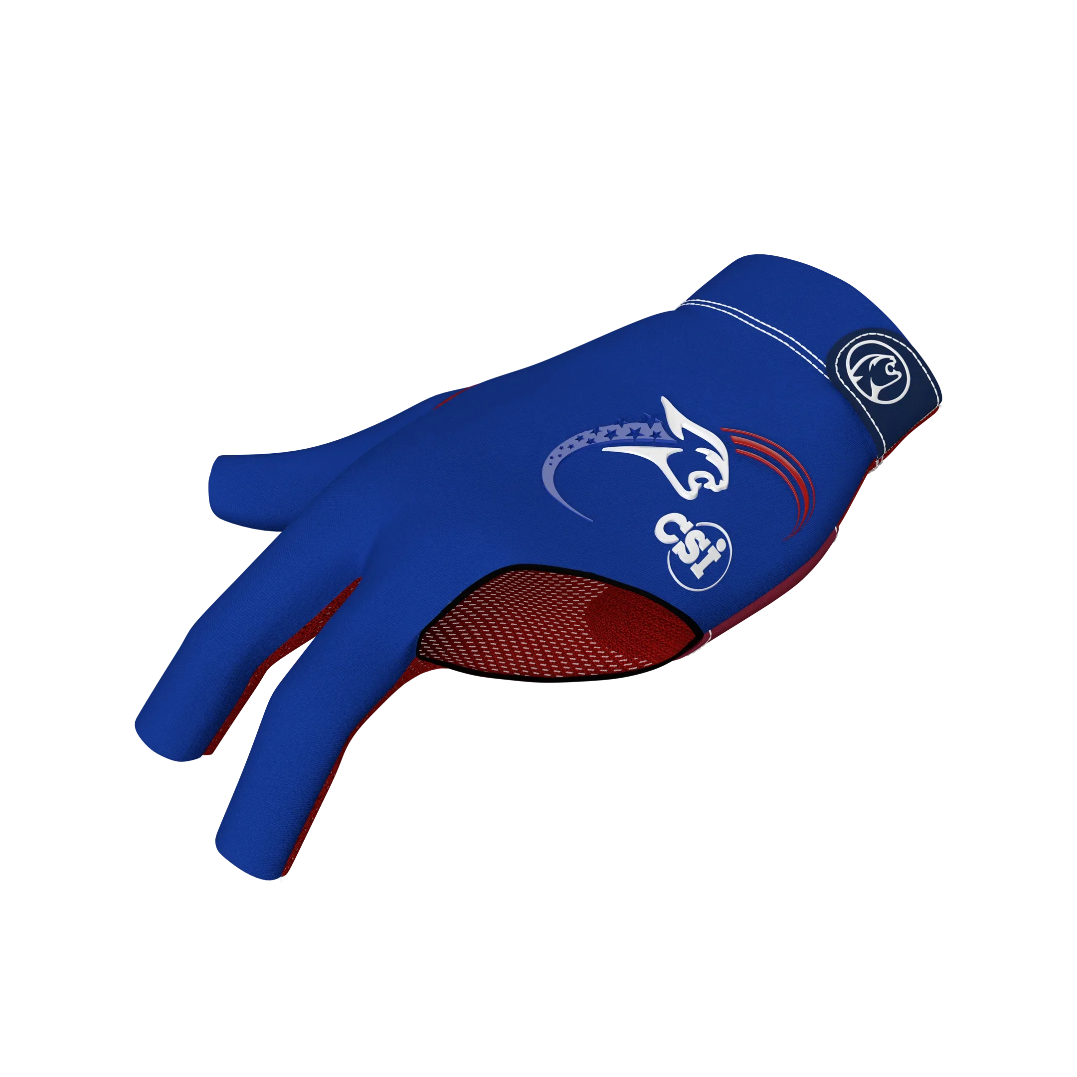Blue glove with a red interior and CSI branding