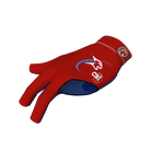Red glove with a blue interior and CSI branding