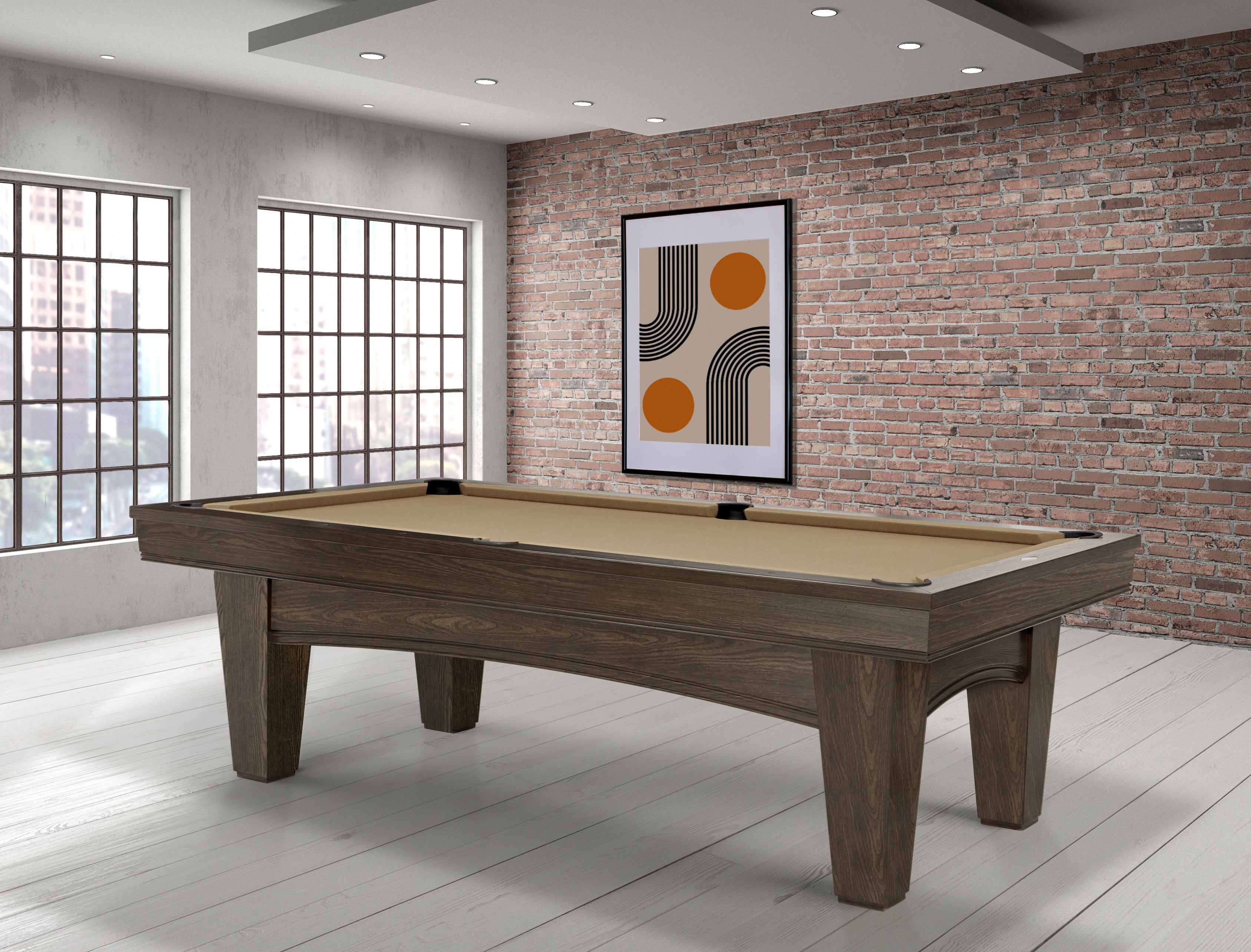 Brunswick Winfield Coffee 8ft Pool Table In a Room