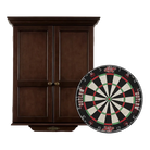 Closed Brunswick Espresso Dartboard Cabinet with Dartboard 