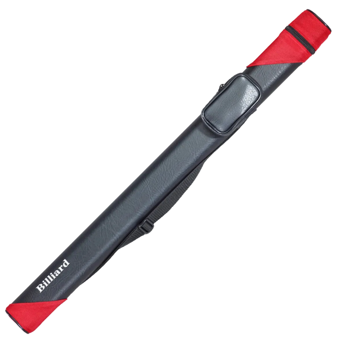 Billiard Oval 1x1 Black/Red Hard Pool Cue Case With Shoulder Strap and Pocket