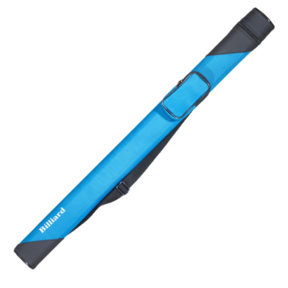 Billiard Oval 1x1 Bright Blue Hard Pool Cue Case With Shoulder Strap and Pocket