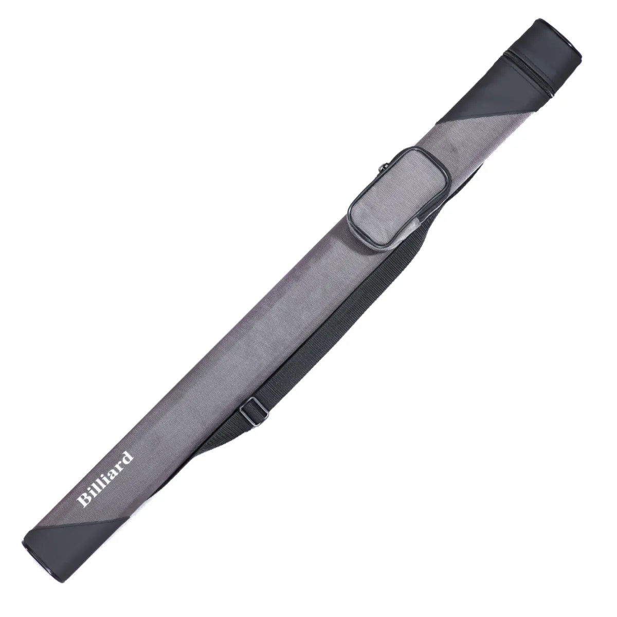 Billiard Oval 1x1 Gray/Black Hard Pool Cue Case With Shoulder Strap and Pocket