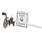 Rapid Cue Top Sander Mounted on a Cue Shaft Beside Its Box