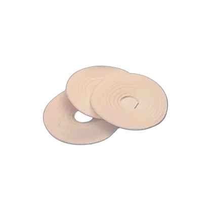 Three Beige Foam Pad Rings Stacked on Top of Each Other