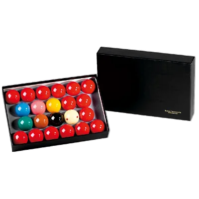 Snooker Ball Set, 22 Balls, in Open Black Box with Lid Behind