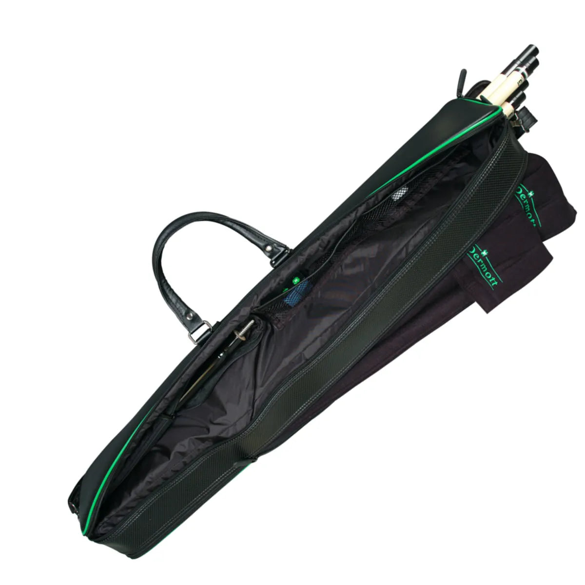 McDermott Soft Pool Cue Case Black 4x7 Open With Cues